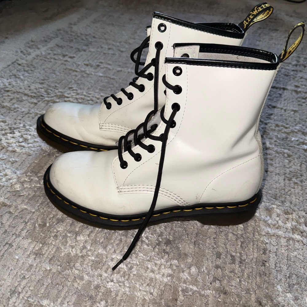 Dr. Martens White Combat Boots